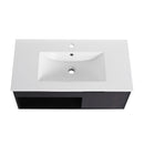 Wall Mounted Floating Bathroom Vanity With Open Shelf & Soft Close Door