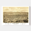 Vintage Map of Santa Rosa, California 1876
