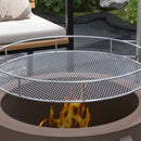 2-in-1 Smokeless Fire Pit, BBQ Grill, 19" Portable Wood Burning Firepit with Cooking Grate and Poker, Low Smoke Camping Bonfire Stove for Backyard Patio Picnic, Steel, Bronze
