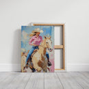Cowgirl on Horseback – Western Rodeo Wall Art