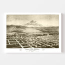Vintage Map of Yreka & Mt. Shasta, California 1884