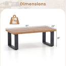 47 inch Farmhouse Style Rustic Coffee Table with Thickened Tabletop and Natural Wood Texture-Oak by LJGDeals