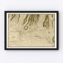 Vintage Map of Honolulu, Hawaii 1887