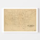 Vintage Map of Honolulu, Hawaii 1893