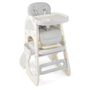Convertible Baby High Chair with Double-layer Tray and Adjustable Backrest
