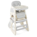 Convertible Baby High Chair with Double-layer Tray and Adjustable Backrest by LJGDeals
