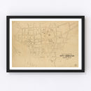 Vintage Map of Honolulu, Hawaii 1893