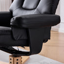 Upholstered Heated Massage 360° Swivel Accent Chair With Ottoman by HouseOfZazla
