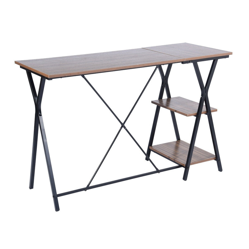 47.2"W X 18.9"D X 30.1"H Computer Desk with 2 layers - BROWN & BLACK