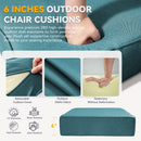 6" Thick Outdoor Chair Cushion Set - 3 Pieces