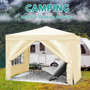 10'X10' Folding Canopy With 4 Removable Sidewalls Outdoor Event Shelter UPF 50+ Gazebo Portable Tents For Parties Beach Camping Wedding Ez Pop Up Canopy 4 Pieces Weight Bag + Carry Bag by HouseOfZazla