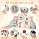 All-in-1 Toddler Slide Playset Playground with Tunnel and Ladder and Basketball by LJGDeals