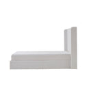 Carmen - King Size Upholstered Wingback Bed - White by HouseOfZazla