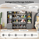 56 inch Large Toy Storage Organizer with 8 Removable Bins and Bookshelf