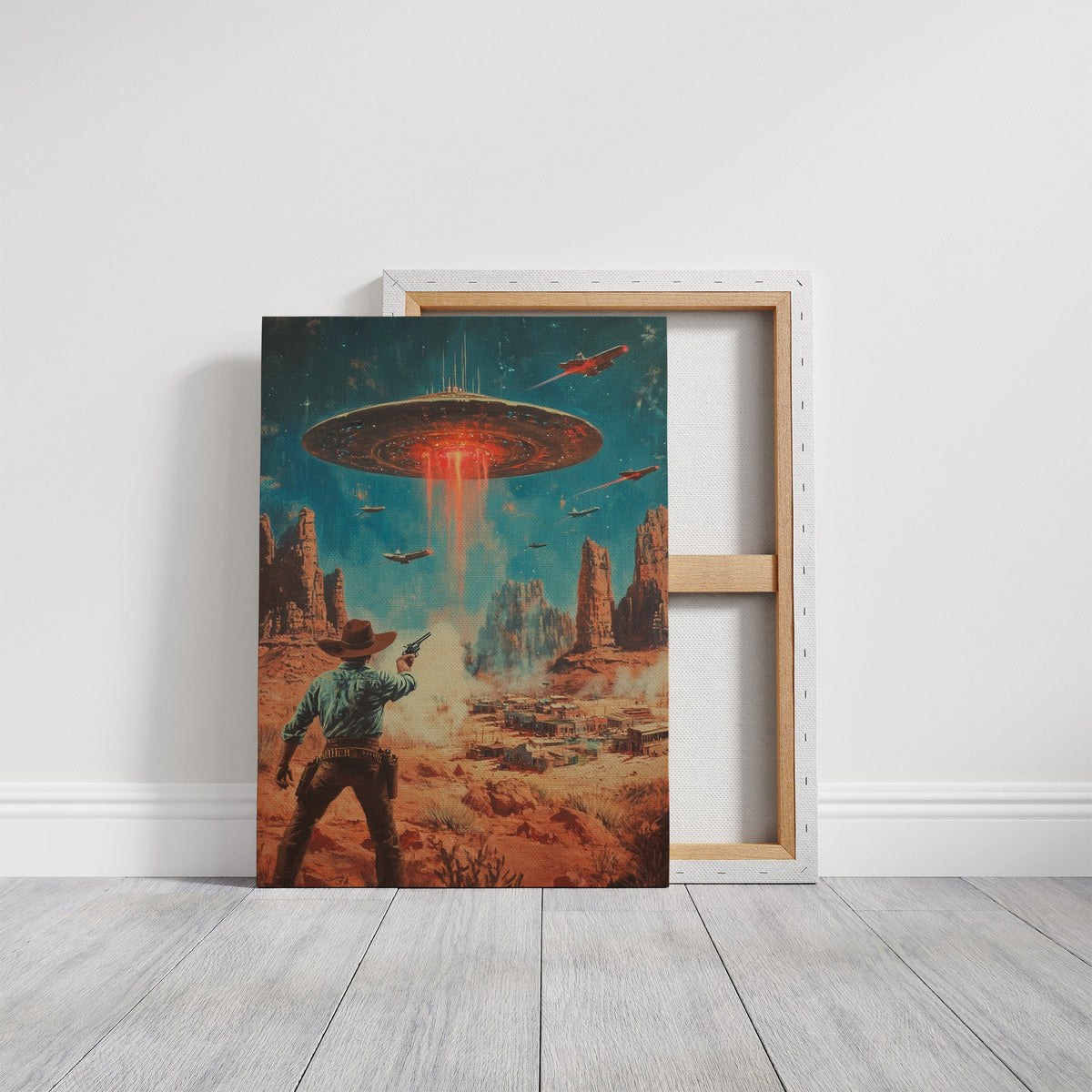 Cowboy vs. UFO – Sci-Fi Western Wall Art, photo 5 of 8