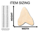 Unfinished Wood Shark Tooth Shape - Craft - up to 46" DIY