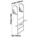 Flip-Up Dock Ladder, 4-Step, Heavy-Duty Aluminum Alloy Pontoon Boat Swim Ladder by HouseOfZazla