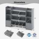 56 inch Large Toy Storage Organizer with 8 Removable Bins and Bookshelf