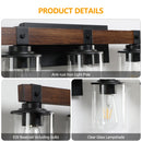 35" Rustic 5-Light Vanity Light, Industrial Bathroom Lighting Fixture