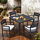 Outdoor Modern Dining Set, Chairs Sunbrella Cushioned And Dining Table With Umbrella Hole by Unique Piece Furniture