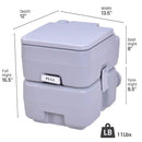 5.3 Gallon Portable Toilet with Waste Tank and Built-in Rotating Spout-Gray by LJGDeals
