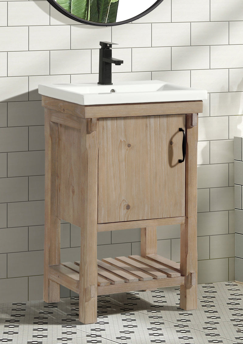 Marina 20" Bathroom Vanity Weather Fir Finish