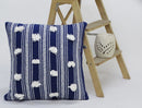 Blue 20" X 20" Decorative Throw Pillow with Pom Pom
