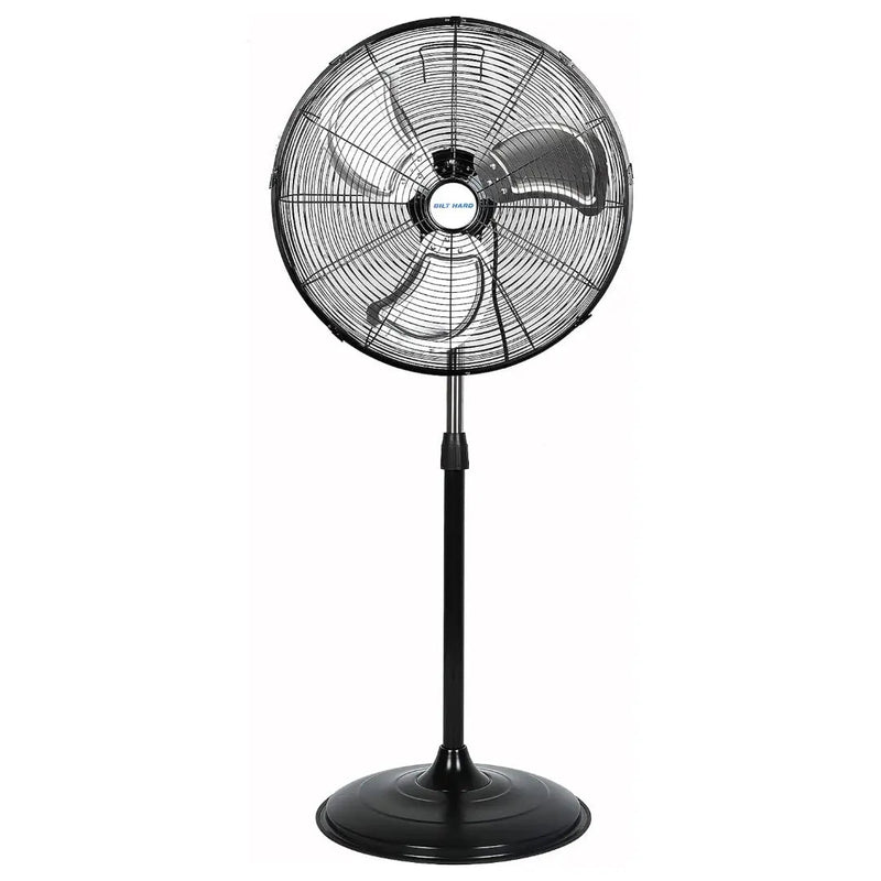 BILT HARD 20" High Velocity Oscillating Pedestal Fan: 5200 CFM, 3-Speed Industrial Stand Fan