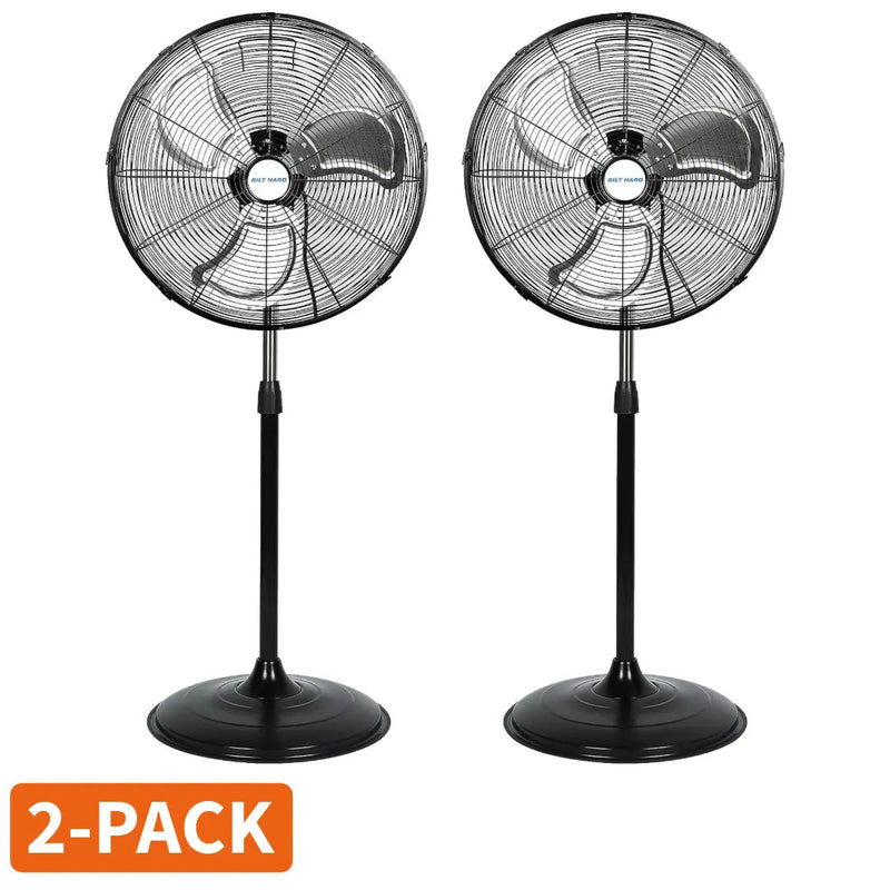 BILT HARD 20" High Velocity Oscillating Pedestal Fan: 5200 CFM, 3-Speed Industrial Stand Fan