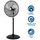 BILT HARD 20" High Velocity Oscillating Pedestal Fan: 5200 CFM, 3-Speed Industrial Stand Fan