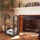 Fireplace Log Rack with 4 Tools Set Fireside Firewood Holder by LJGDeals