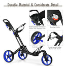 Folding Golf Push Cart with Scoreboard Adjustable Handle Swivel Wheel by LJGDeals