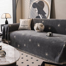 Chenille Camellia Floral Sofa Throw Cover Couch Blanket with Striped Jacquard by Slipcover KAS™