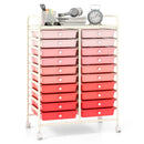 20 Drawers Rolling Storage Cart Studio Organizer-Gradient Pink by LJGDeals