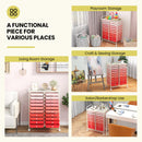 20 Drawers Rolling Storage Cart Studio Organizer-Gradient Pink