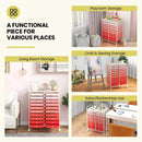20 Drawers Rolling Storage Cart Studio Organizer-Gradient Pink by LJGDeals