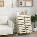 20 Drawers Rolling Storage Cart Studio Organizer-Beige