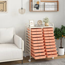 20 Drawers Rolling Storage Cart Studio Organizer-Peach by LJGDeals