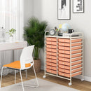 20 Drawers Rolling Storage Cart Studio Organizer-Peach by LJGDeals