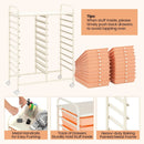 20 Drawers Rolling Storage Cart Studio Organizer-Peach by LJGDeals