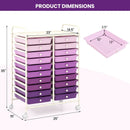 20 Drawers Rolling Storage Cart Studio Organizer-Purple by LJGDeals