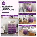 20 Drawers Rolling Storage Cart Studio Organizer-Purple by LJGDeals