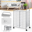 20 Drawers Storage Rolling Cart Studio Organizer-Transparent by LJGDeals