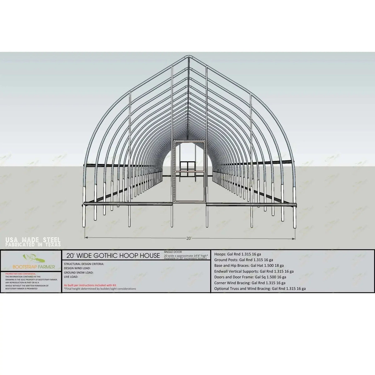 Bootstrap Farmer Gothic All-Metal Hoop House Kit, photo 19 of 20