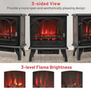 1400W Electric Stove Heater with 3-Level Flame Effect and 3-Sided View-Black by LJGDeals