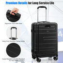 20 Inch Carry-on Luggage PC Hardside Suitcase TSA Lock with Front Pocket and USB Port by LJGDeals