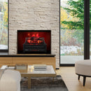 20 Inch Electric Fireplace Heater with Realistic Pinewood Ember Bed-Black by LJGDeals