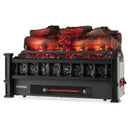 20 Inch Electric Fireplace Heater with Realistic Pinewood Ember Bed-Black by LJGDeals