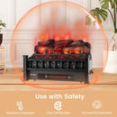 20 Inch Electric Fireplace Heater with Realistic Pinewood Ember Bed-Black by LJGDeals