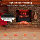 20 Inch Electric Fireplace Heater with Realistic Pinewood Ember Bed-Black by LJGDeals